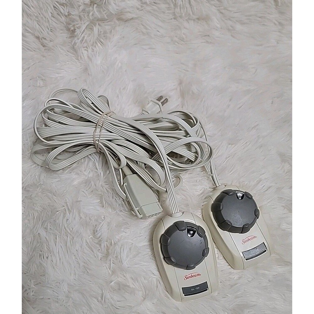 Sunbeam Dual Control Electric Blanket 4 Prong N31-G2-D Style J85KQD WORKS White